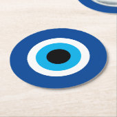 Blue Evil Eye rond papier drink onderzetters voor (Gebogen)
