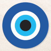 Blue Evil Eye rond papier drink onderzetters voor (Voorkant)
