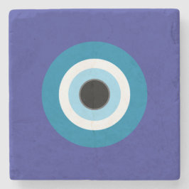 Blue Evil Eye Stone Onderzetter