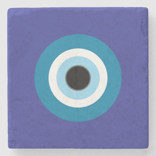 Blue Evil Eye Stone Onderzetter (Voorkant)