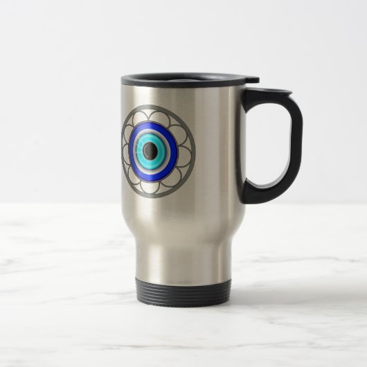 Blue Evil Eye weergeeft negatieve energie - Reisbeker (Rechts)