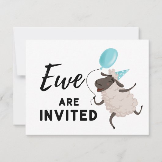 Blue Ewe zijn uitgenodigd bij elke gelegenheid die Kaart (Voorkant)