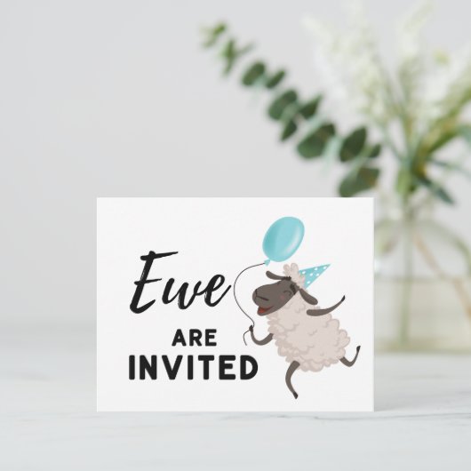 Blue Ewe zijn uitgenodigd bij elke gelegenheid die Kaart (Staand voorkant)