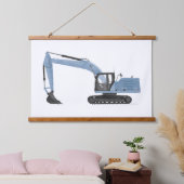 Blue Excavator Construction Kinder Room Decor Hangend Wandkleed (Slaapkamer)