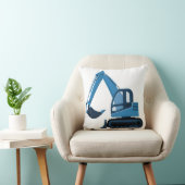 Blue Excavator Pillow Kussen (Stoel)