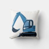 Blue Excavator Pillow Kussen (Voorkant)