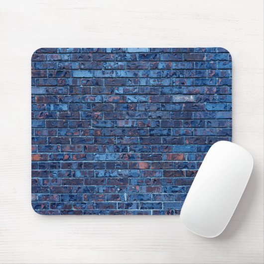 Blue Exposed Brick Cool Muismat (Met muis)