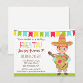 Blue Eye Boy Mexican Fiesta Kids Birthday Party Kaart (Voorkant / Achterkant)