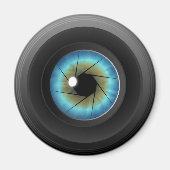 Blue Eye Camera Lens Custom Fridge Magnet (Voorkant)