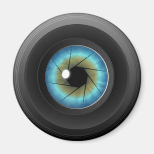 Blue Eye Camera Lens Custom Fridge Magnet