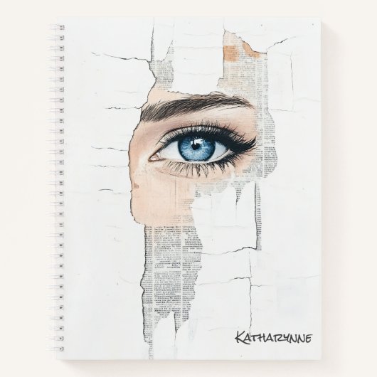 Blue Eye Collage Abstract kunstwerk Notitieboek (Voorkant)