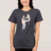 Blue Eye Collage Abstract kunstwerk Tri-Blend Shirt (Voorkant)