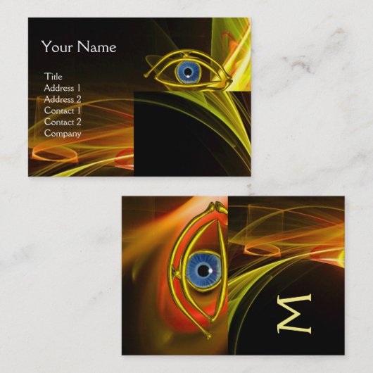 BLUE EYE Doctor, oftalmisch, oculistisch symbool,  Visitekaartje (Voorkant / Achterkant)