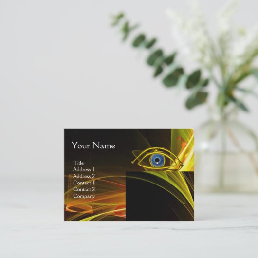 BLUE EYE Doctor, oftalmisch, oculistisch symbool,  Visitekaartje (Staand voorkant)