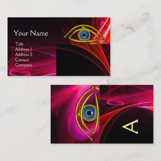 BLUE EYE Doctor, oftalmisch, oculistisch symbool,  Visitekaartje (Voorkant / Achterkant)