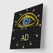 BLUE EYE Doctor, Ophthalmic, Oculist Symbol, Black Vierkante Klok (Hoek)