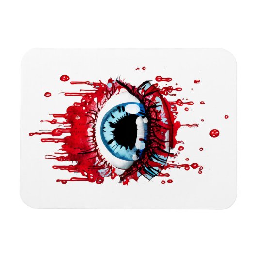 Blue Eye Driving Blood Horror art Magneet (Horizontaal)
