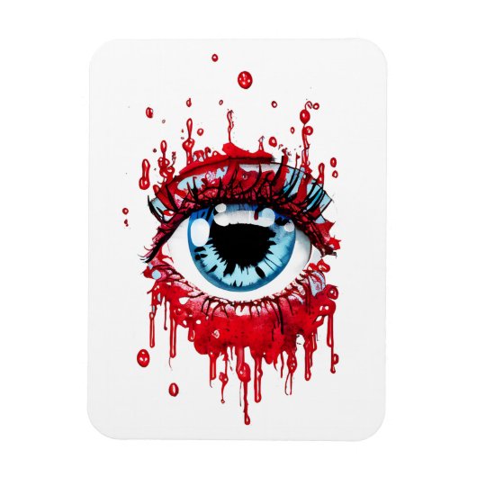 Blue Eye Driving Blood Horror art Magneet (Verticaal)