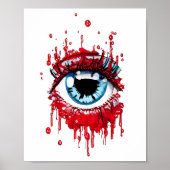 Blue Eye Driving Blood Horror art Poster (Voorkant)