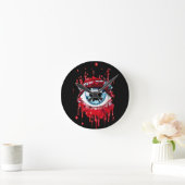 Blue Eye Driving Blood Horror art Ronde Klok (Huis)