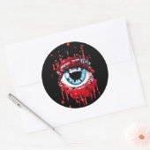Blue Eye Driving Blood Horror art Ronde Sticker (Envelop)