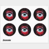 Blue Eye Driving Blood Horror art Ronde Sticker (Vel)