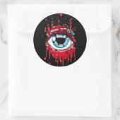 Blue Eye Driving Blood Horror art Ronde Sticker (Tas)