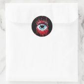 Blue Eye Driving Blood Horror art Ronde Sticker (Tas)