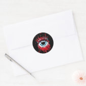 Blue Eye Driving Blood Horror art Ronde Sticker (Envelop)