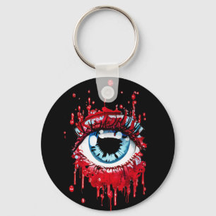 Blue Eye Driving Blood Horror art Sleutelhanger