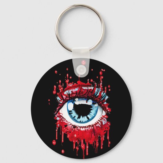 Blue Eye Driving Blood Horror art Sleutelhanger (Voorkant)