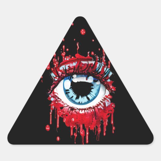 Blue Eye Driving Blood Horror art Sticker (Voorkant)
