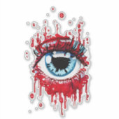 Blue Eye Driving Blood Horror art Sticker (Voorkant)