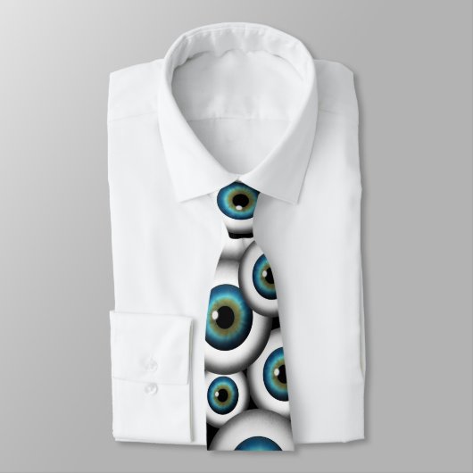 Blue Eye Eyeball Cool Custom NeckTies Stropdas (Gebonden)