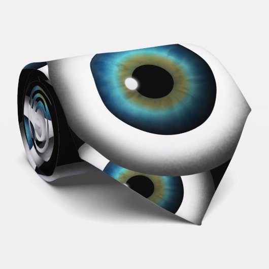 Blue Eye Eyeball Cool Custom NeckTies Stropdas (Opgerold)