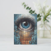 Blue Eye Grunge Briefkaart (Staand voorkant)