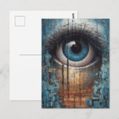Blue Eye Grunge Briefkaart (Voorkant / Achterkant)