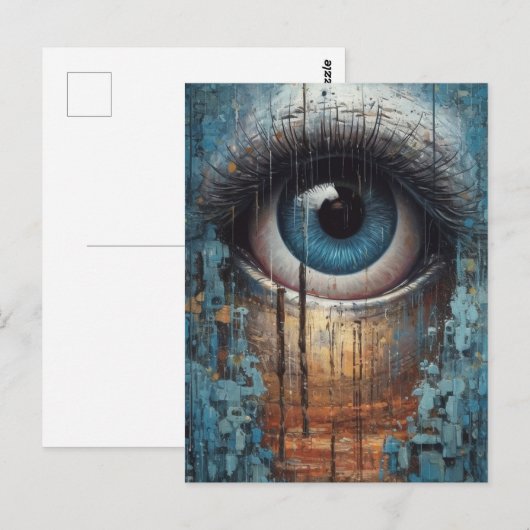 Blue Eye Grunge Briefkaart (Voorkant / Achterkant)