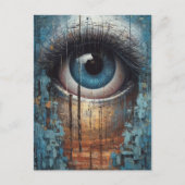 Blue Eye Grunge Briefkaart (Voorkant)
