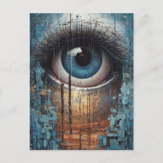 Blue Eye Grunge Briefkaart (Voorkant)