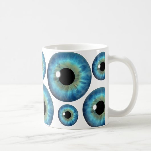 Blue Eye Iris Cool Eyeball Custom Mok (Rechts)