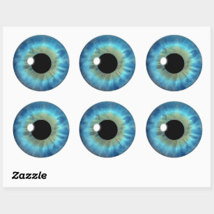 Blue Eye Iris Cool Eyeball Custom Ronde Stickers