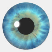 Blue Eye Iris Cool Eyeball Custom Ronde Stickers (Voorkant)