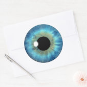 Blue Eye Iris Cool Eyeball Custom Ronde Stickers (Envelop)