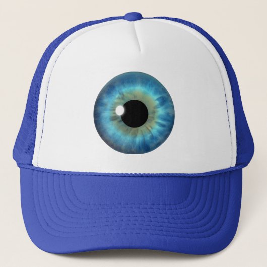 Blue Eye Iris Cool Eyeball Fun Custom Petten (Voorkant)