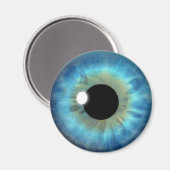 Blue Eye Iris Eyeball Cool Custom Round Magnet (Voorkant / Achterkant)