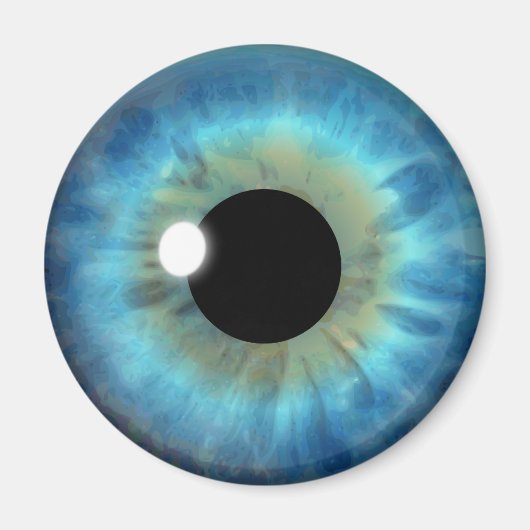 Blue Eye Iris Eyeball Cool Custom Round Magnet (Voorkant)