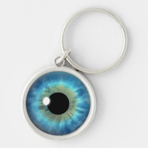 Blue Eye Iris Eyeball Cool Custom Round Sleutelhan Sleutelhanger