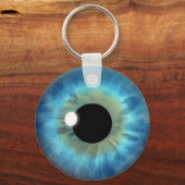 Blue Eye Iris Eyeball Cool Custom Round Sleutelhan Sleutelhanger (Voorkant)