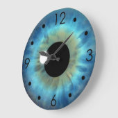 Blue Eye Iris Eyeball Custom Large  Grote Klok (Hoek)